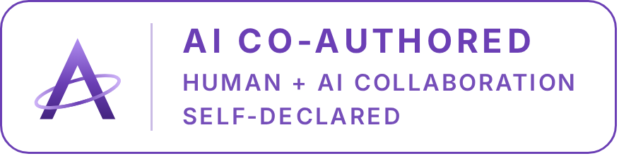 AI Co-Authored, horizontal, colour – Authorship Transparency Identifier mark
