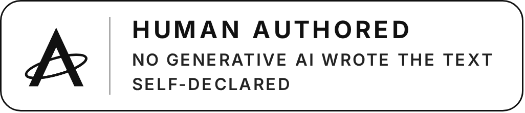 Human Authored, horizontal, black, one colour – Authorship Transparency Identifier mark