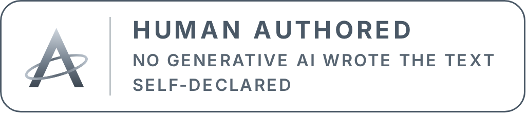 Human Authored, horizontal, colour – Authorship Transparency Identifier mark